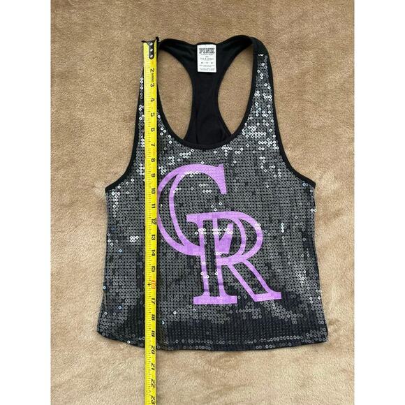 Victoria’s‎ Secret PINK Colorado Rockies Sequins Racerback Tank Top Women’s XS - Picture 5 of 5